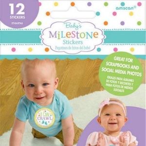 Baby milestone stickers for photo scrapbook